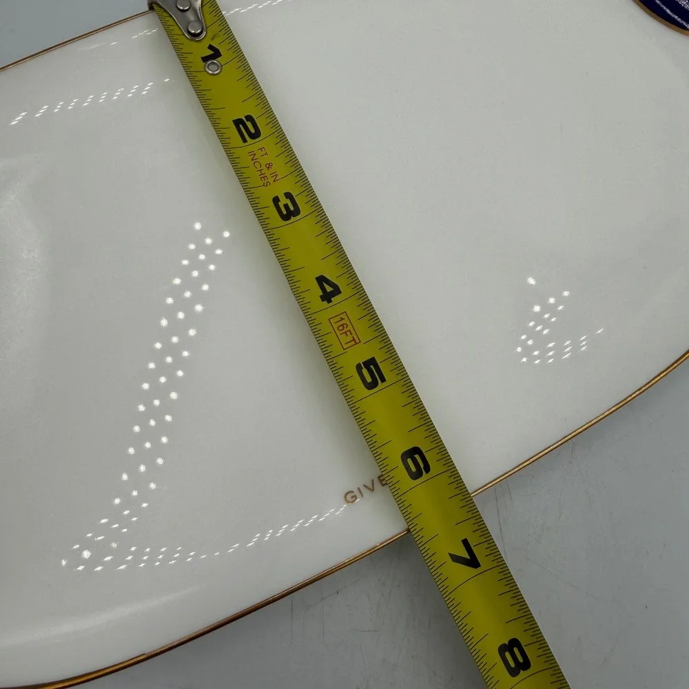 Givenchy Paris Bone China Yamaka Japan Gold Leaf Oval Tray Vintage